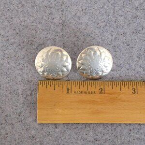 silver sunburst pierced earrings